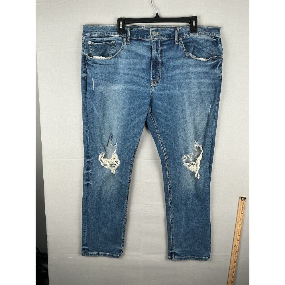 Original Use Mens 40x30 Slim Taper Distressed Blue Jeans